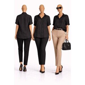 Lane Bryant Women’s Tunic Blouse Size 22/24 Black Plus Size Boho Short Sleeve Fl